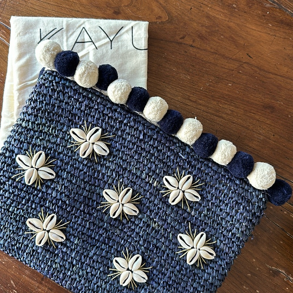 KAYU brand NAVY RAFIA CLUTCH from Tommy Bahamas. Still has tags and never used!